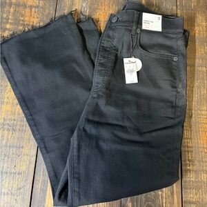 Express Black High Rise Cropped Flare Pants